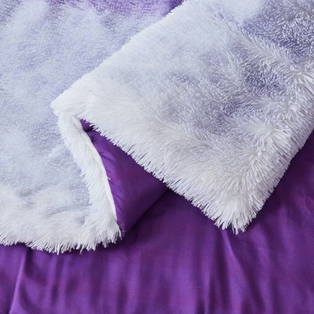 Celestial Garden Full/queen Faux Fur Comforter Set New Soft Plush Cozy Bedding
